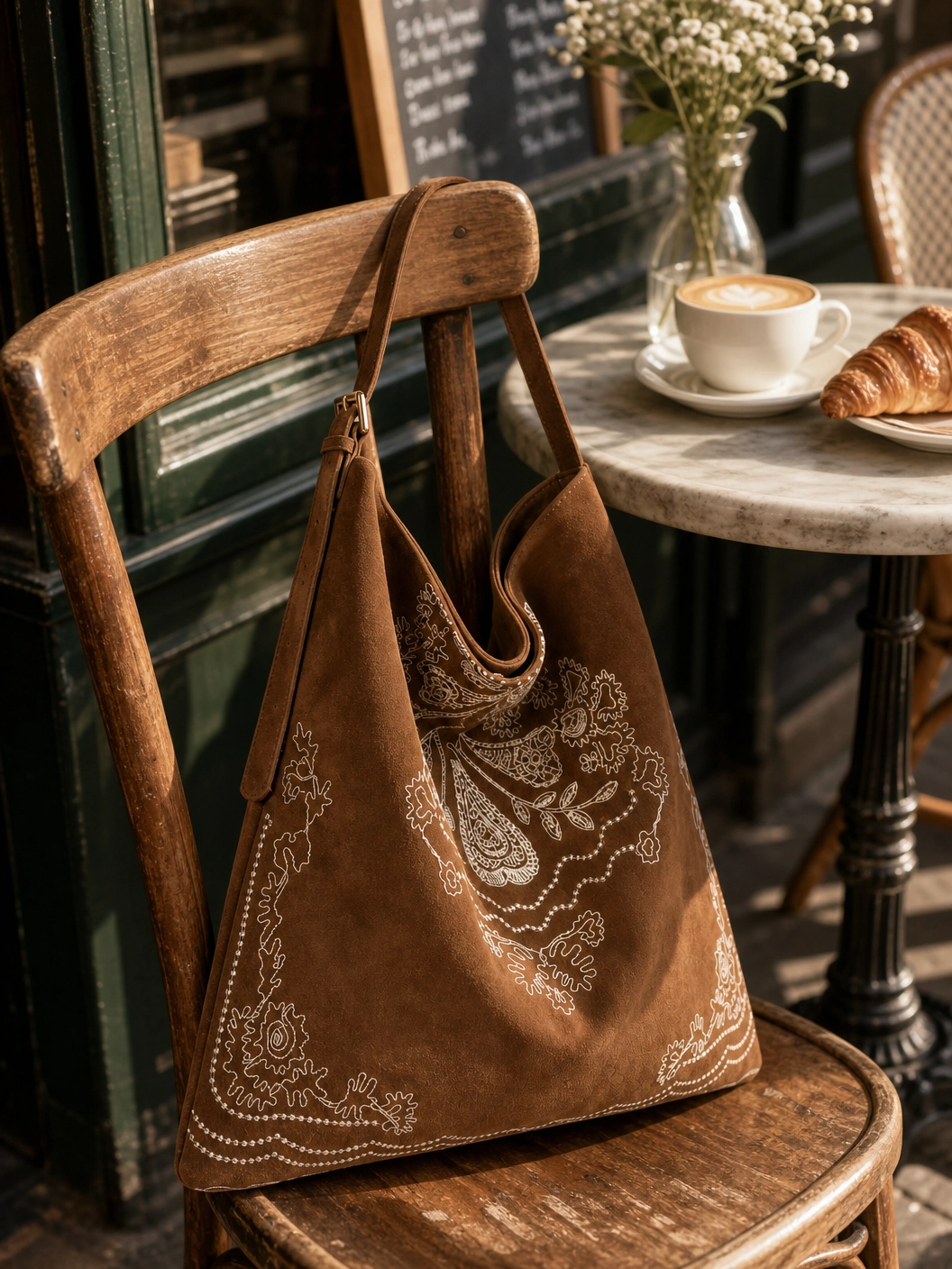 Lady Bohemian Embroidered Triangle Shoulder Bag