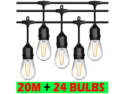 Festoon Light String Lights 20M 24 LED Bulbs