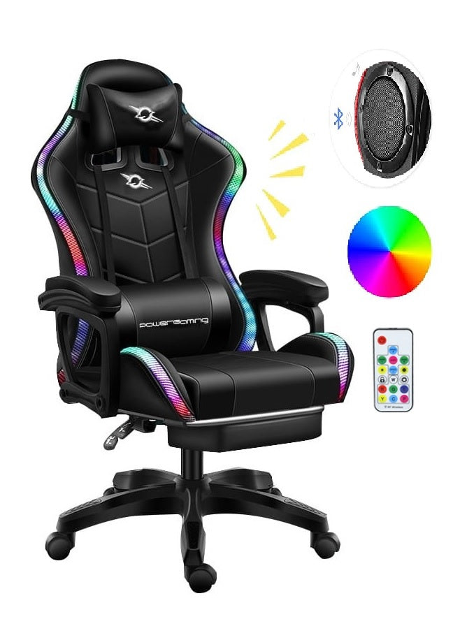 Gaming Chair Office Chair With Foot Rest Racing Chair with Speaker and Light