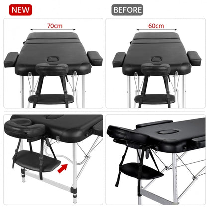 Adjustable 3 Fold Massage Bed Aluminum Alloy Massage Couch