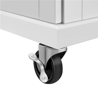 Kitchen Island Cart with Spice Rack Storage Rolling Kitchen Cart