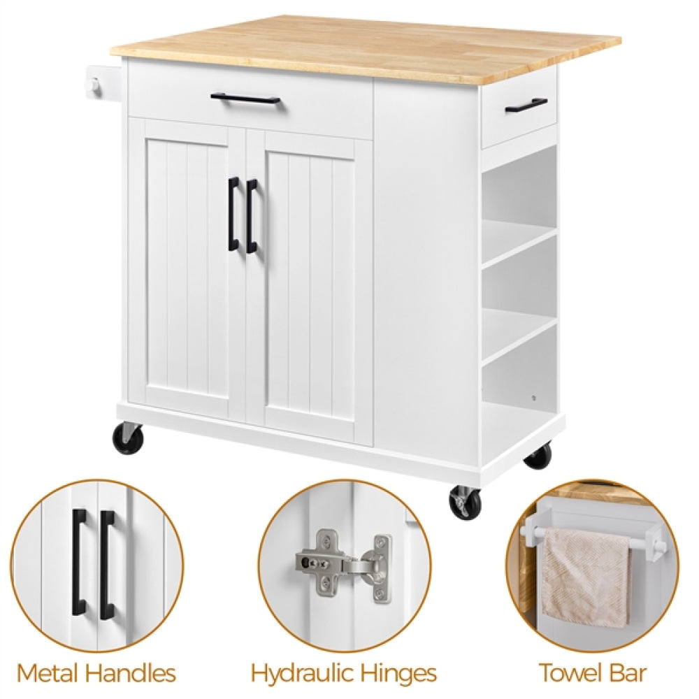 Kitchen Cart wood top with storage