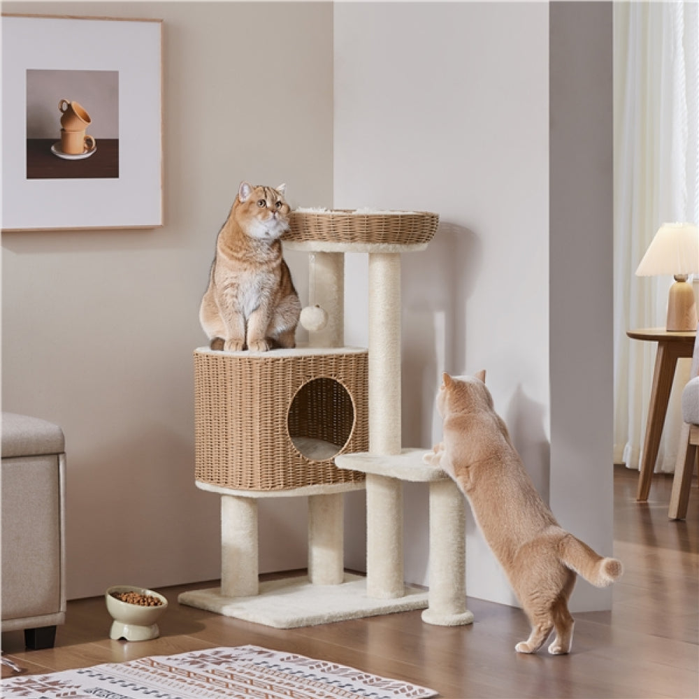 36″ Tall Rattan Cat Tree