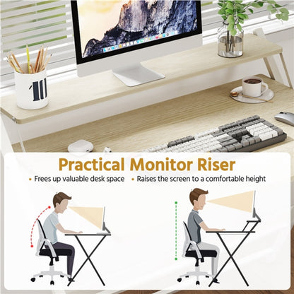 2-Tier Foldable Computer Desk w/ Monitor Shelf