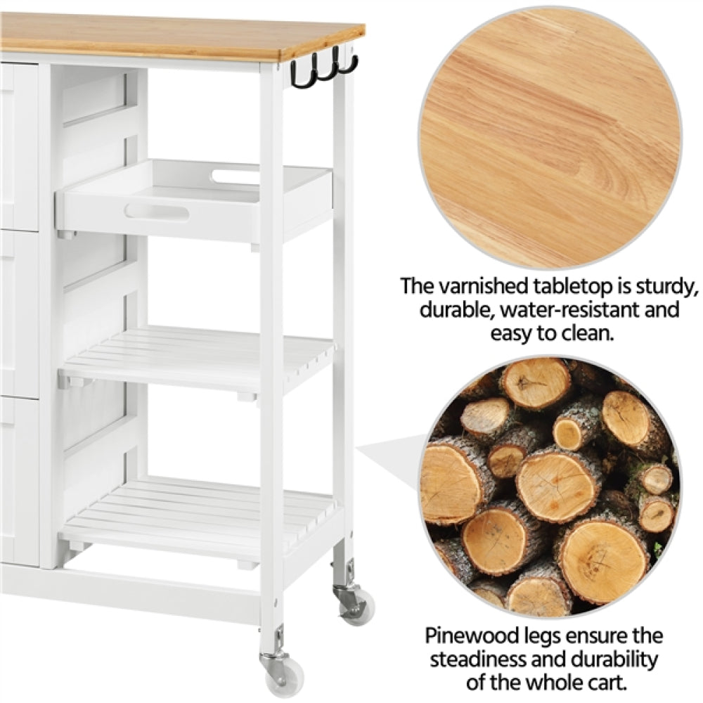 Kitchen Island with Wheels Kitchen Storage Serving Cart