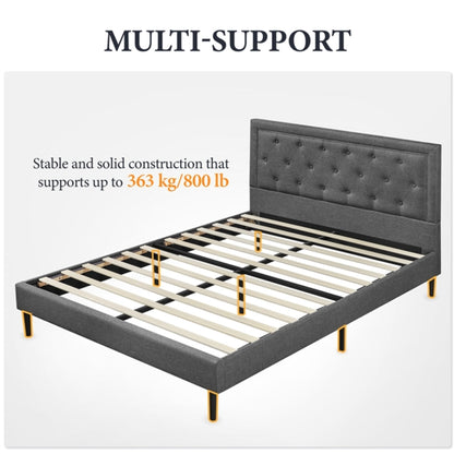 Fabric Upholstered Bed Frame Queen Size