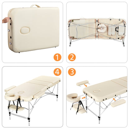 Adjustable 3 Fold Massage Bed Aluminum Alloy Massage Couch