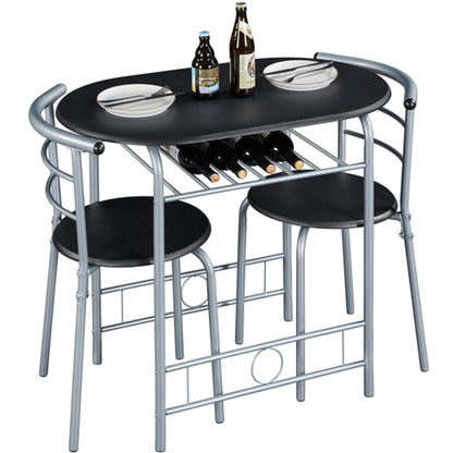 Modern Round Dining Table Set for 2 Chairs + 1 Table