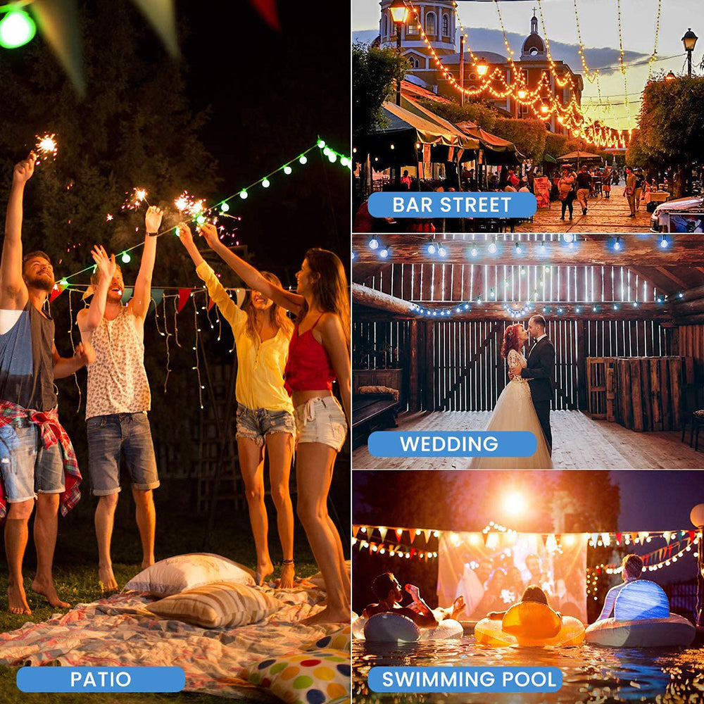 Outdoor Festoon Light String Lights 20M 24 LED Bulbs