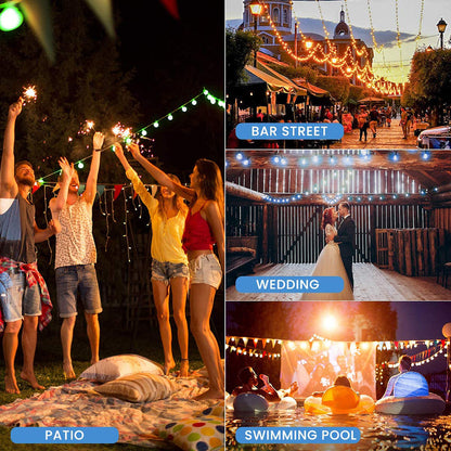 Outdoor Festoon Light String Lights 20M 24 LED Bulbs