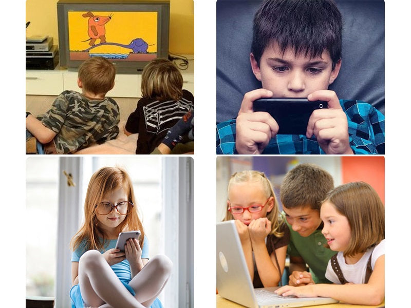 Kids Anti-Blue Light Glasses Square Frame Protect Eyesight for Boys Girls