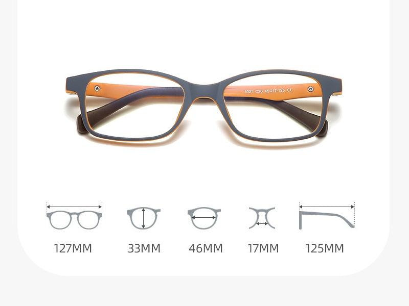 Kids Anti-Blue Light Glasses Square Frame Protect Eyesight for Boys Girls