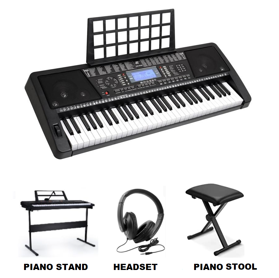 Electronic Piano Keyboard Piano with Stand Headphone and Stool