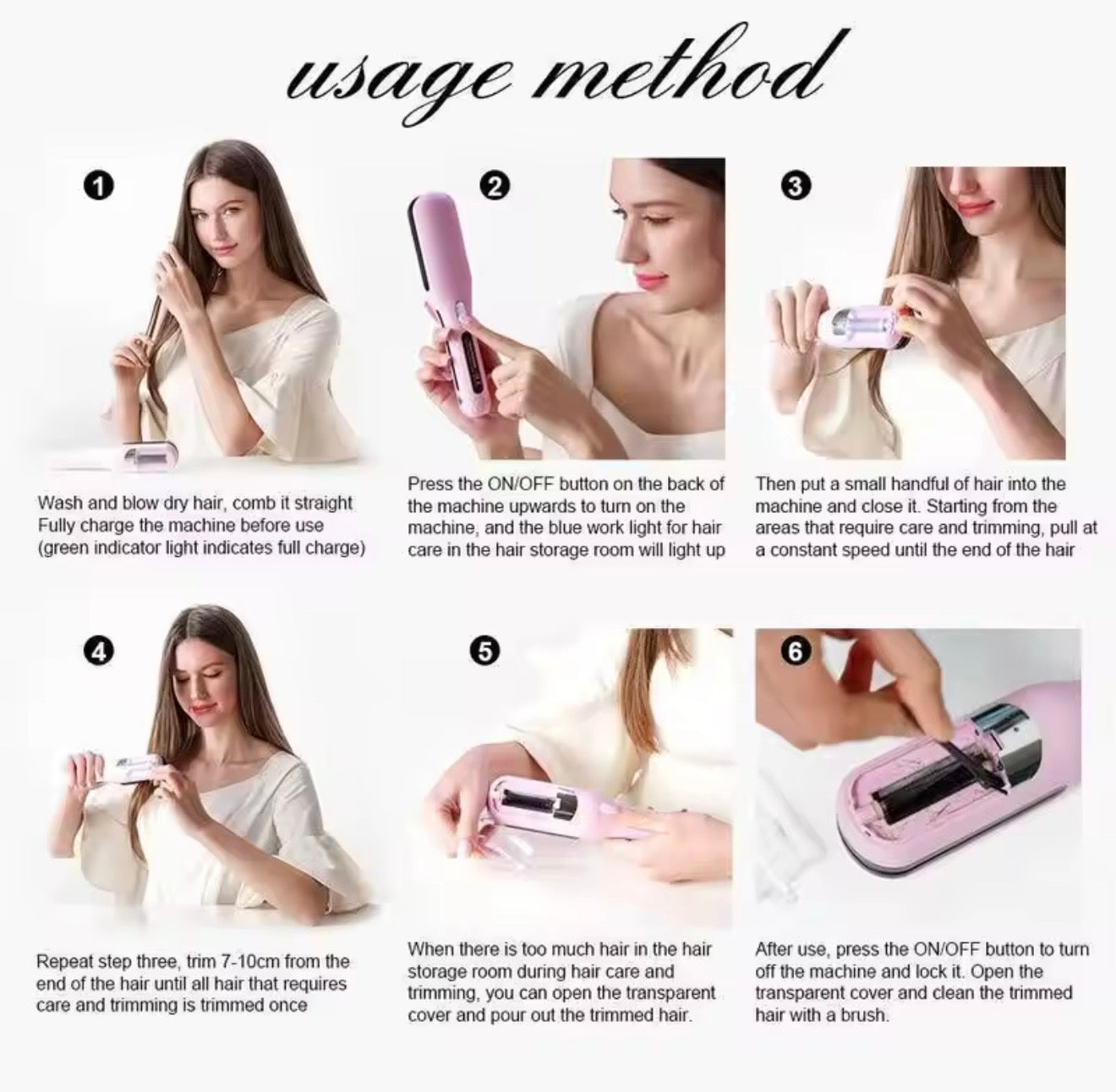 Split End Hair Trimmer Brush – Cordless Hair Split End Trimmer