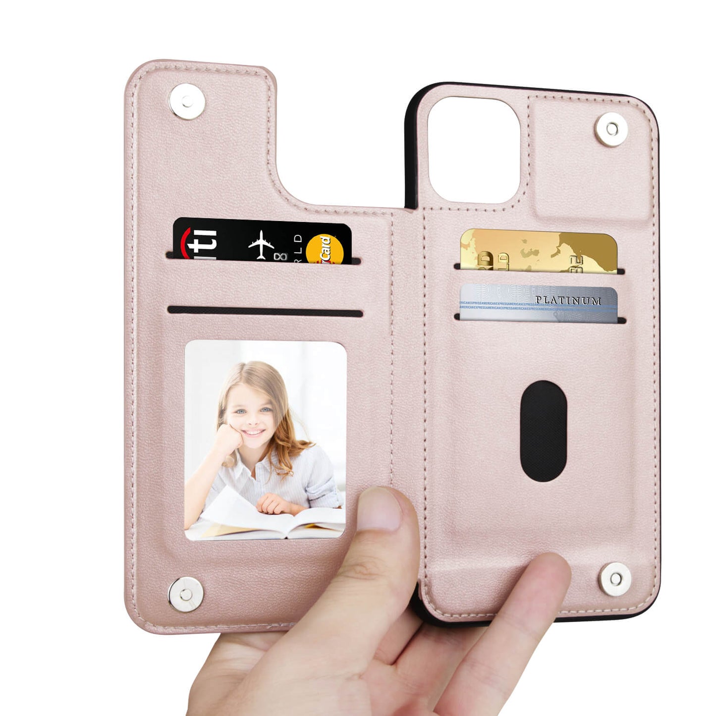 Compatible with iPhone 6 Mika Series PU Leather Wallet Stand Case with Magnetic Close