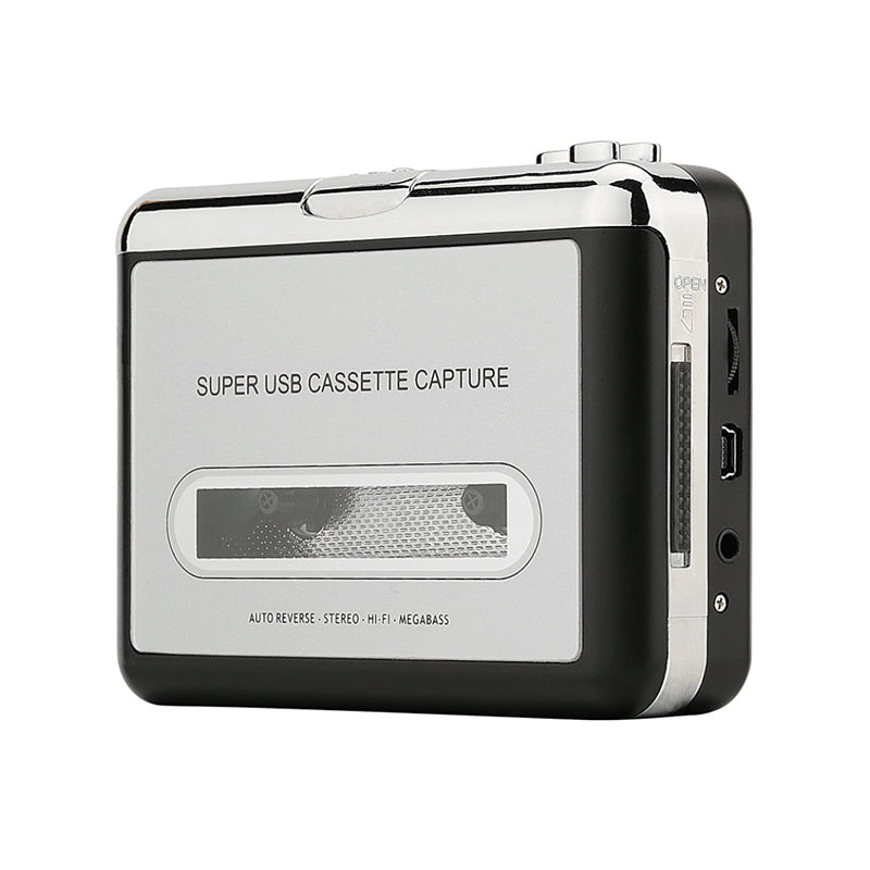 Cassette Player Portable Tape Player Captures MP3 Audio Music via USB Silver