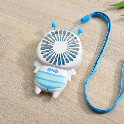 Mobie Portable Handheld Bee Mini Fan with Night Ligh & Lanyard
