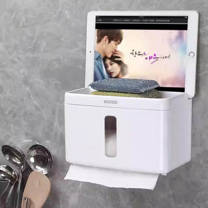 Mobie Multi Function Wall Mounted Tissue Box with Storage Tray E1613