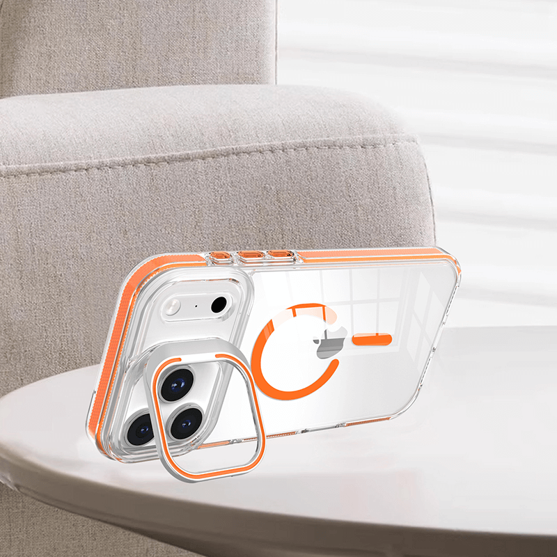 Compatible with iPhone 17 Rita Series Invisible Kickstand Crystal Clear Magnetic Case