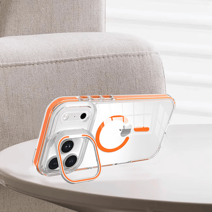 Compatible with iPhone 17 Pro Rita Series Invisible Kickstand Crystal Clear Magnetic Case