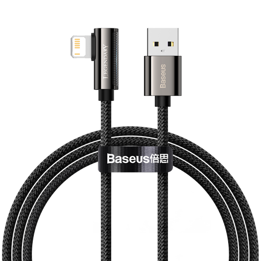 Baseus Legend Series Elbow Fast Charging Data Cable USB to iP 2.4A 1m Black