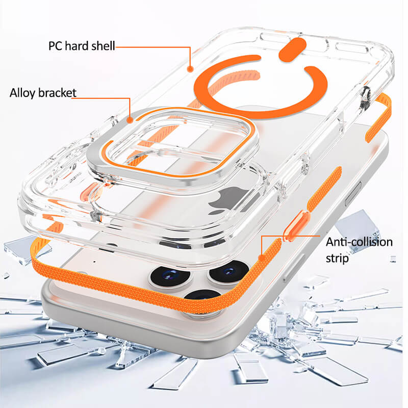 Compatible with iPhone 17 Rita Series Invisible Kickstand Crystal Clear Magnetic Case