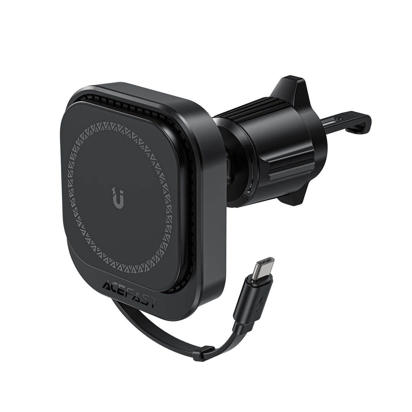 Acefast Magnetic 15W Wireless Car Charging Holder With Retractable Type-C Cable D32