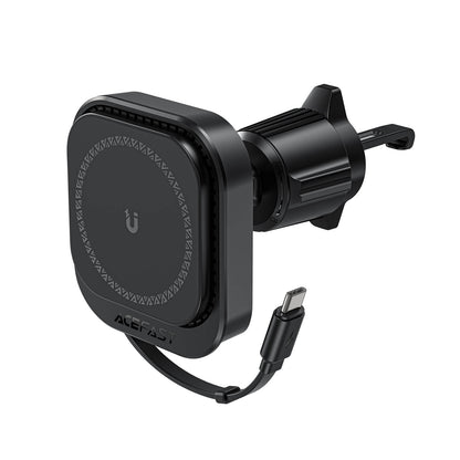 Acefast Magnetic 15W Wireless Car Charging Holder With Retractable Type-C Cable D32