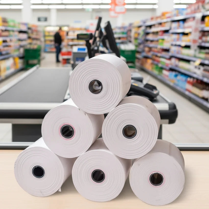 (50 Rolls) 80mm x 80mm Thermal Paper Receipt Rolls 65m/roll