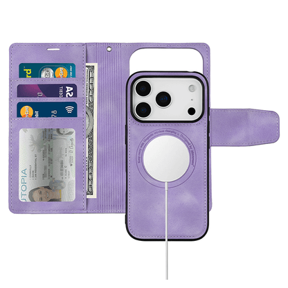 Compatible with Phone 17 Air Hanman Miro Leather 2-in-1 Wallet Case with Magnetic Back