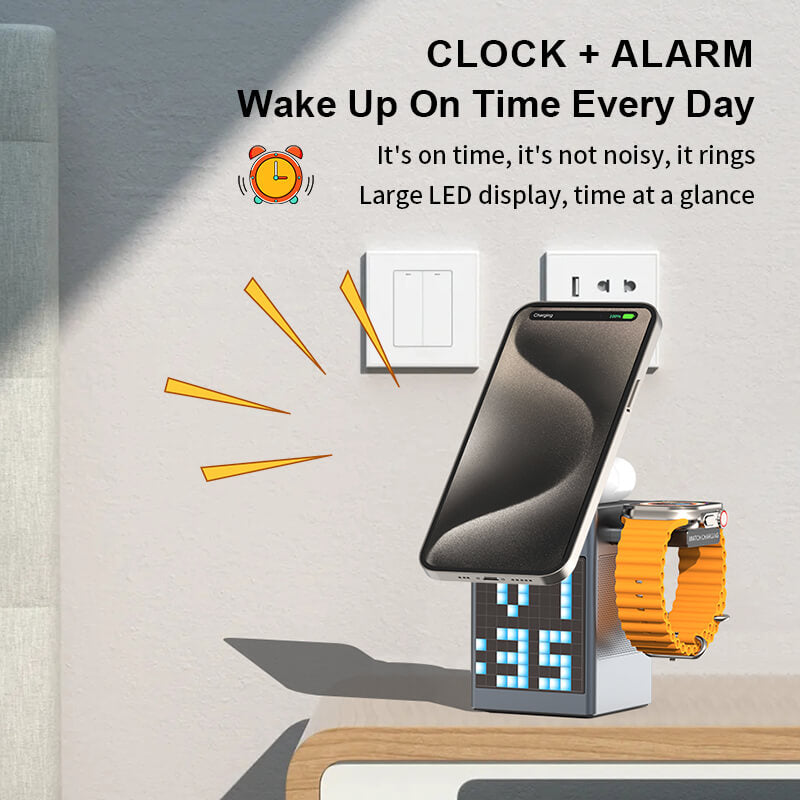 Mobie 6-in-1 Customizable Pixel LED Display Magnetic Wireless Charger