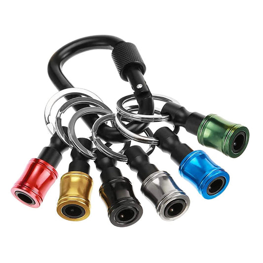 6PCS Keychain Extension Bar Aluminum Alloy Screwdriver Bits Holder Set