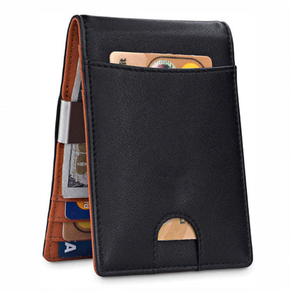 Minimalist Slim Wallet with Money Clip RFID Blocking Front Pocket B