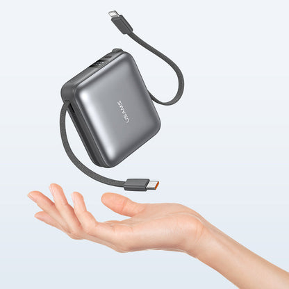 Mini Power Bank Built-in Type-C & Lightning Cable Digital Display