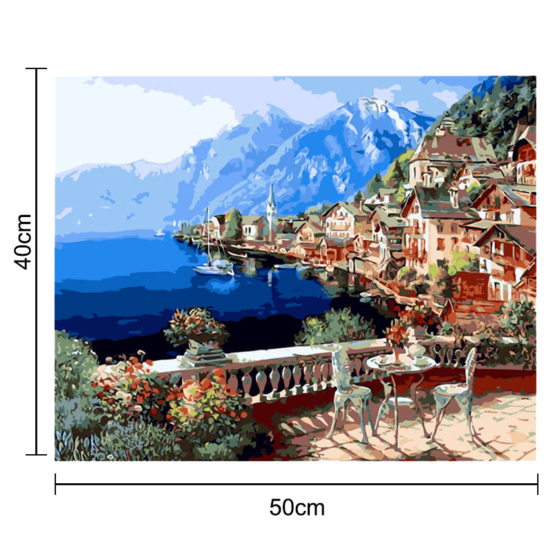 Adult Paint by Number Kit on Canvas  40x50 cm (with wooden frame) Vienna Town