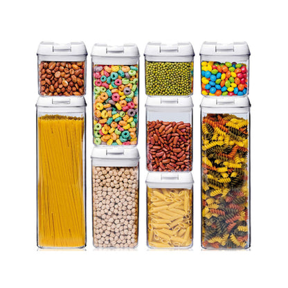 9 Pack Airtight Food Storage Container Set Kitchen and Pantry Containers White