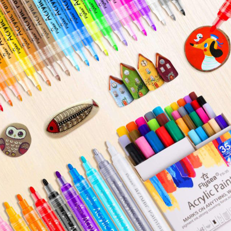 Acrylic Painter 35 Pcs Premium Waterproof Permanent Painter set