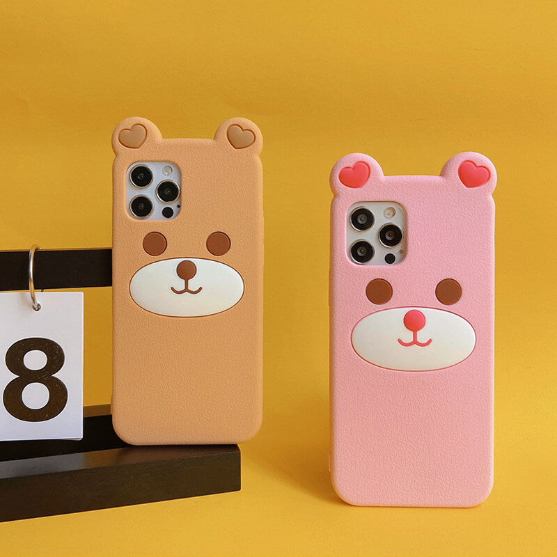 Suitable for Phone Q Uncle Brown Bear Silicone Phone Case