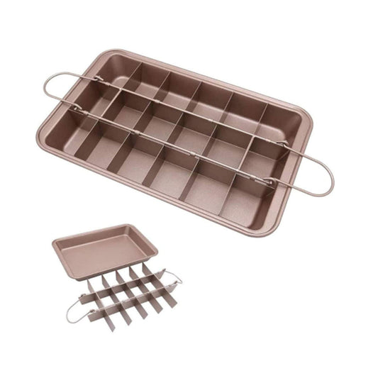Brownie Pan Non-Stick Brownie Baking Pan with Dividers Brownie Cutter
