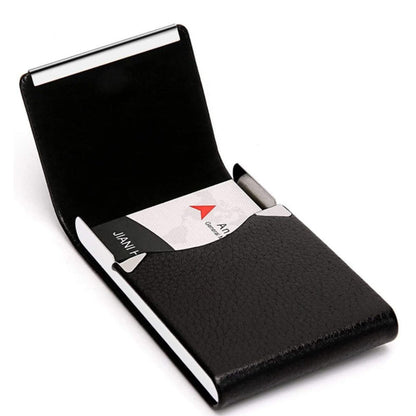 Professional Business Card Holder PU Leather Business Card Case Black