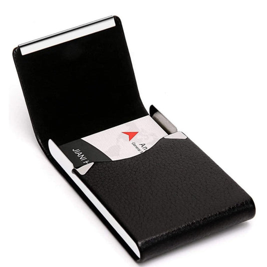 Professional Business Card Holder PU Leather Business Card Case Black