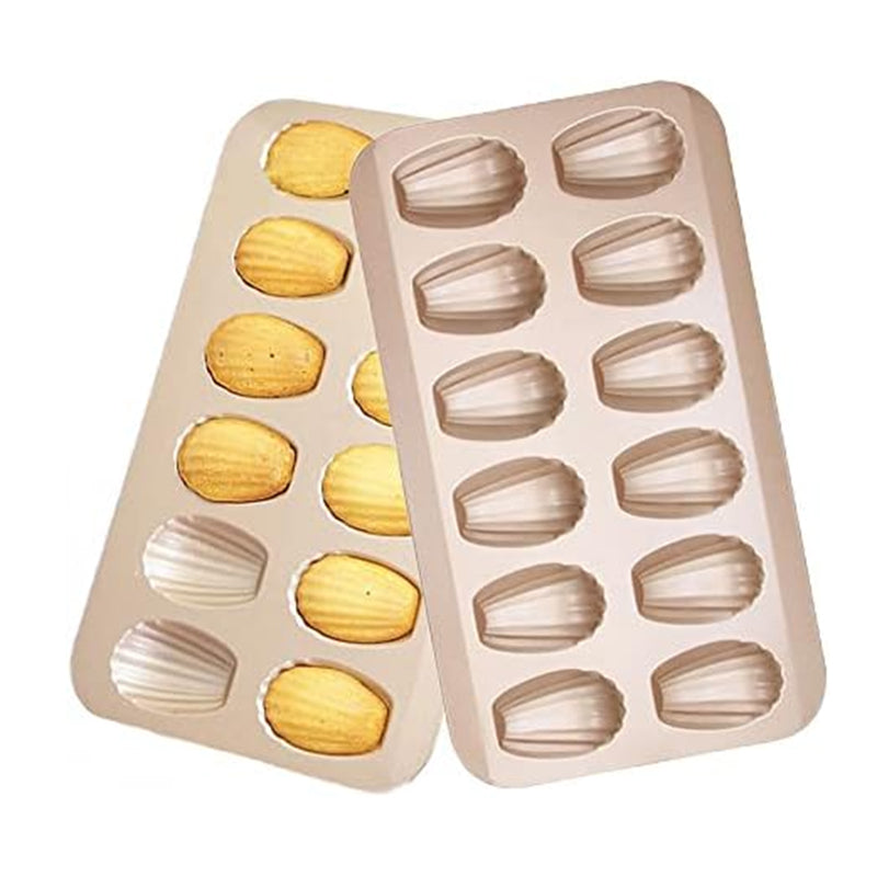 12-Cup Nonstick Shell Shape Baking Cake Mold 15.5 Inch Baking Pan