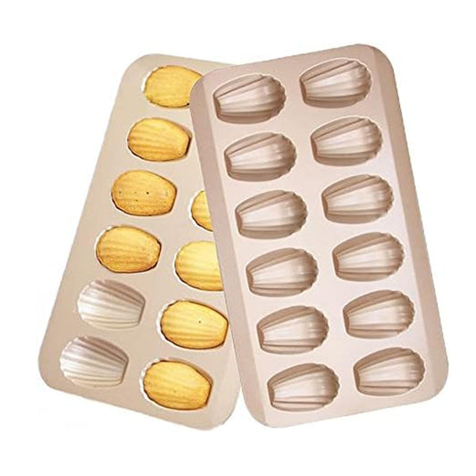 12-Cup Nonstick Shell Shape Baking Cake Mold 15.5 Inch Baking Pan
