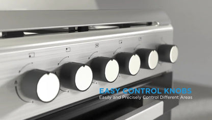 Midea 90cm Freestanding Stove with Gas Cooktop | 109L Oven & Sleek Design