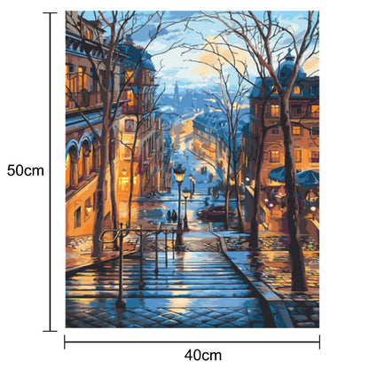 Adult Paint by Number Kit on Canvas  40x50 cm (with wooden frame) Paris Street View