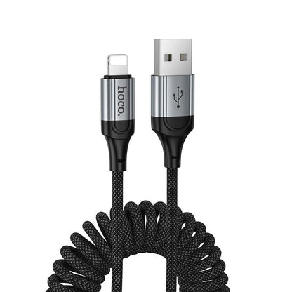 Hoco USB-A to Lightning Spring Coiled Charging Data Cable 1.5m X121