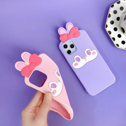 Suitable for Phone Q Uncle Cute Bunny Silicone Phone Case