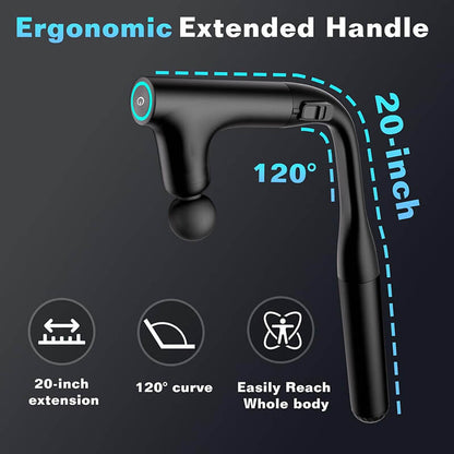 Mobie 3 in 1 Professional Massage Gun with Extendable Handle for Full Body Reach M8S