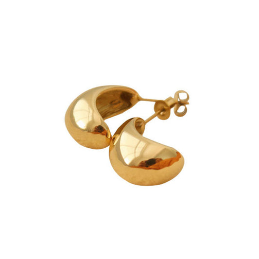 Embellique Water Rain Drop Hollow Earrings Gold Plated Smooth Titanium Steel