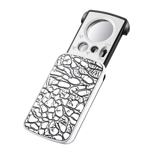 Jewelry Loupe Magnifier with UV LED Light 30X 60X 90X Slide Out Pocket Magn... S